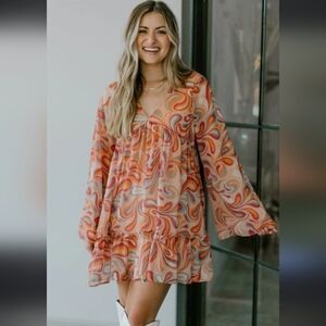 Peach Love Retro Style Dress